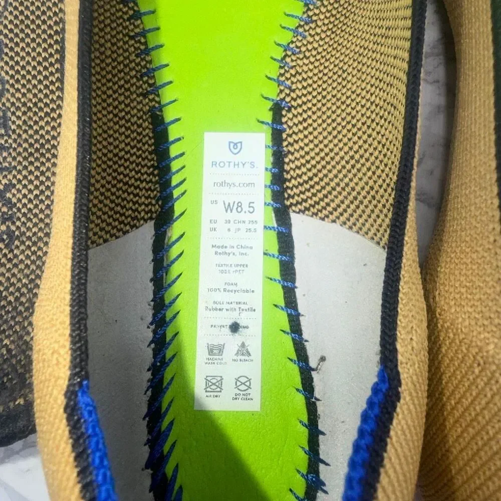 ROTHY’s Limited Edition / Retired The Square Flats Chai Yellow- 8.5